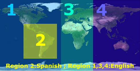 World's Regions as Used by Novatempo